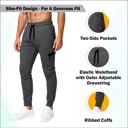 Black & Charcoal & Grey(Tech) XXL Men’s Tech Fleece Jogger Sweatpants (3 Pack) - Ideal for Training or Casual Wear